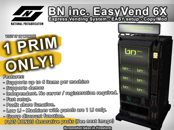 Second Life Marketplace BN Inc EasyVend 6X FATPACK CASPERVEND 